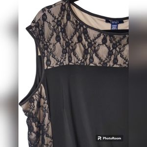 Women's Chaps Sheath Dress - Black/Tan/Black Lace